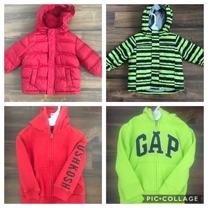 Bundle of 2T toddler outerwear hoodies overalls
